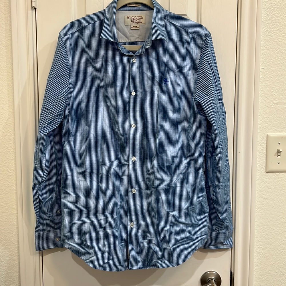 Original Penguin Men’s Small Check Button Down Size M